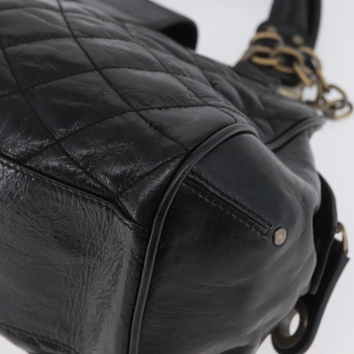 BALLY Tote Bag Leather Black Auth 160786
