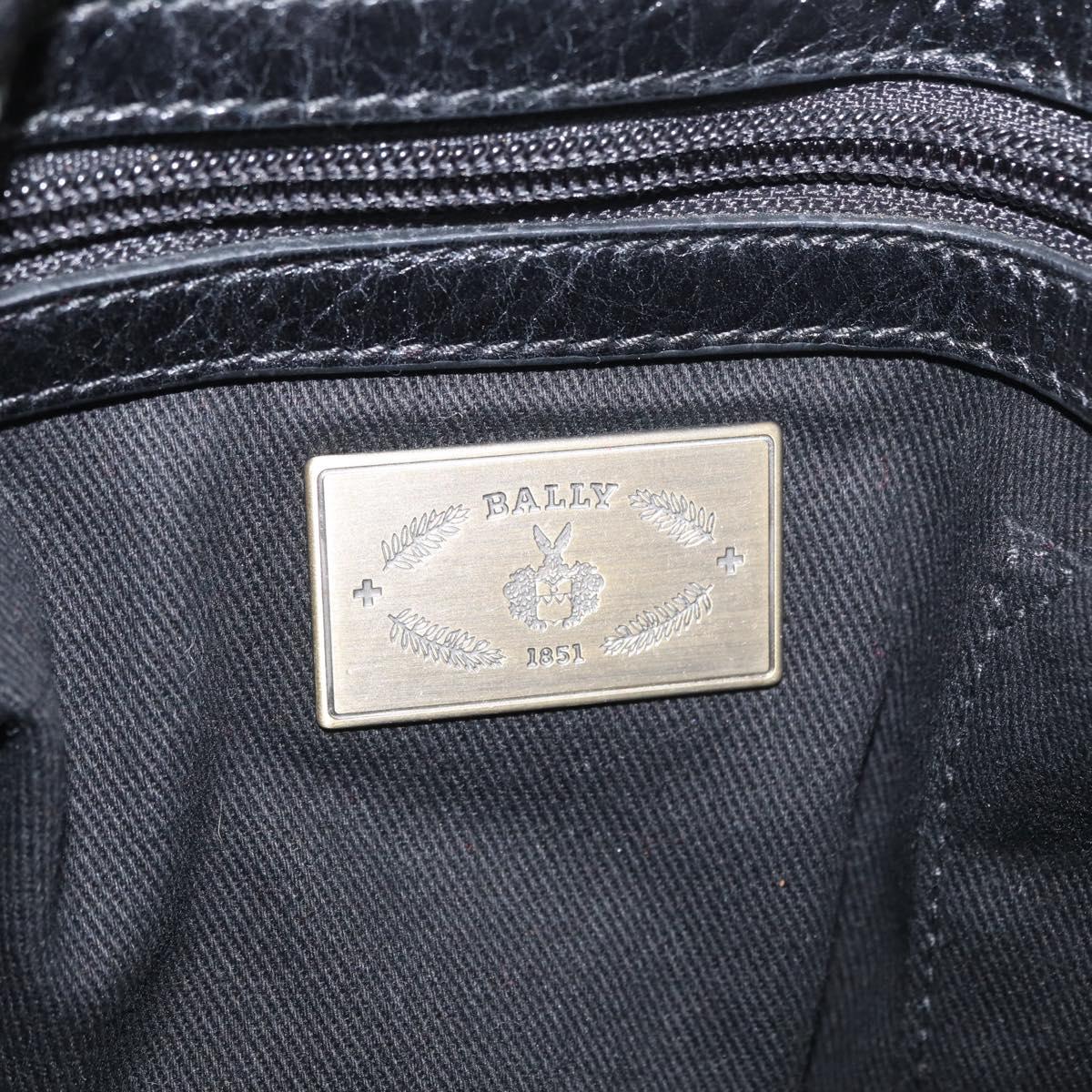 BALLY Tote Bag Leather Black Auth 160786