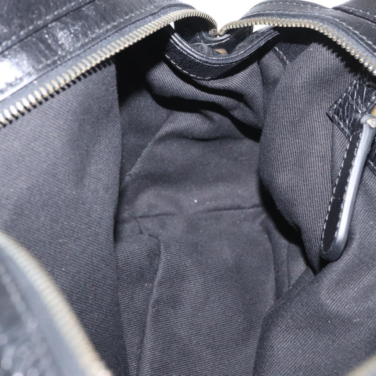 BALLY Tote Bag Leather Black Auth 160786