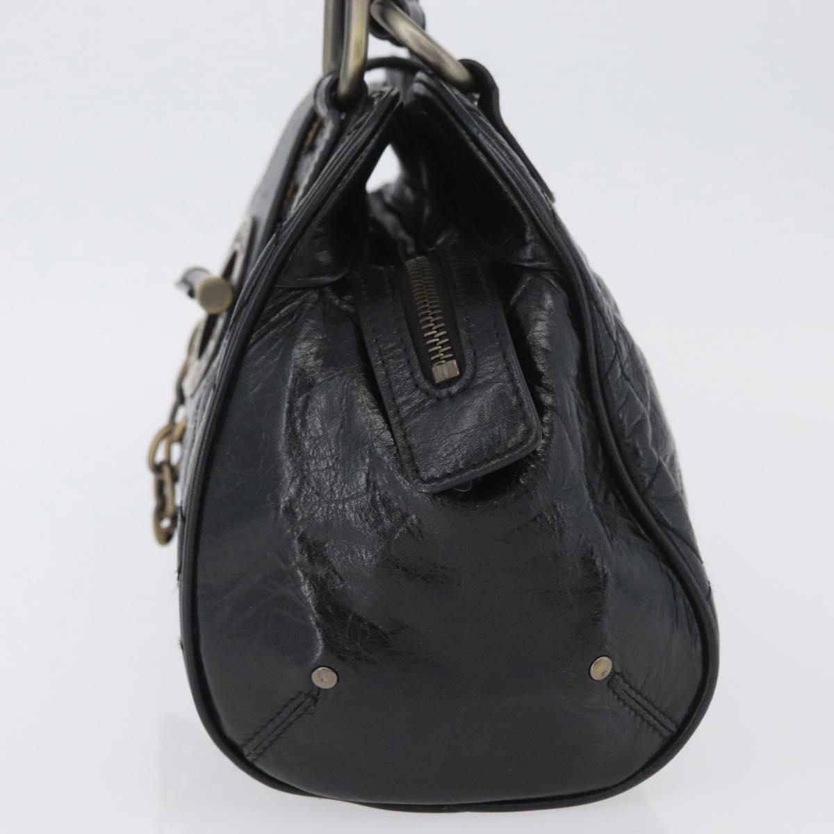 BALLY Tote Bag Leather Black Auth 160786