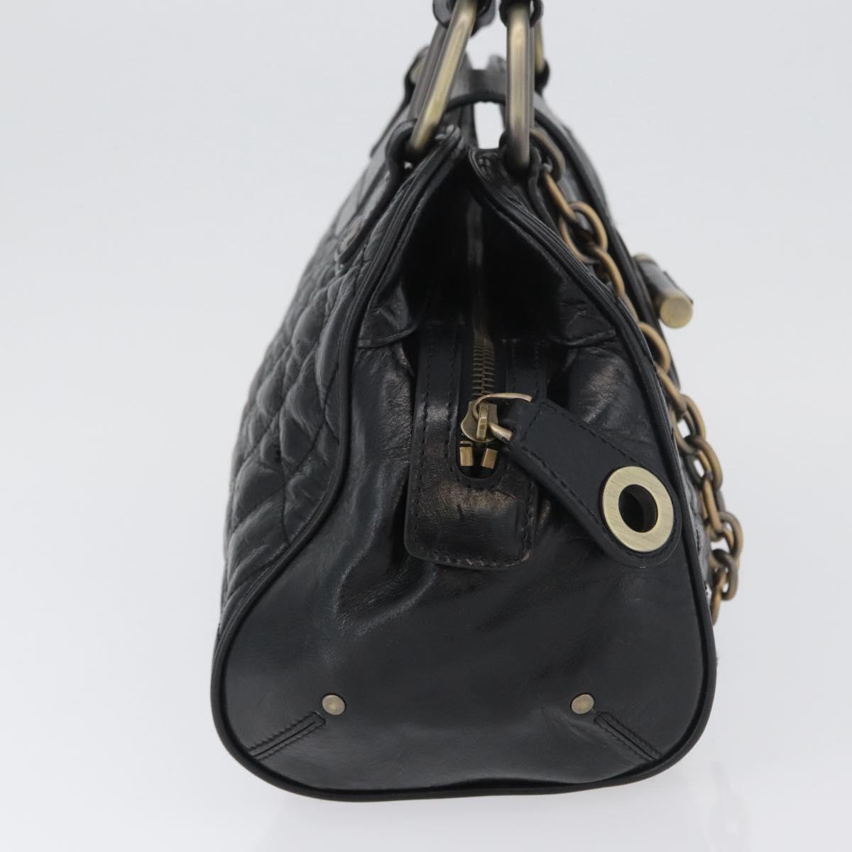 BALLY Tote Bag Leather Black Auth 160786