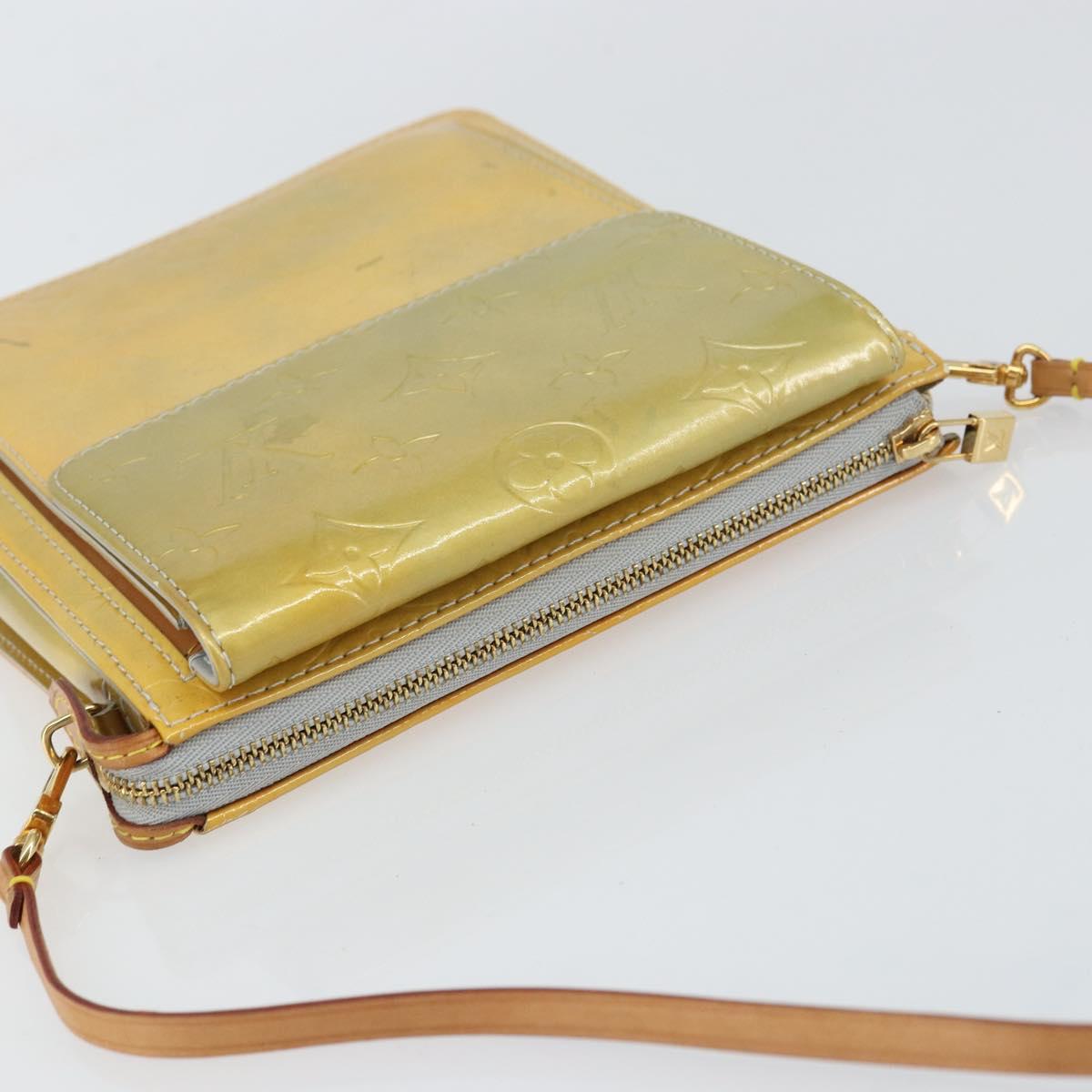 LOUIS VUITTON Monogram Vernis Motto Accessory Pouch Gris M91030 LV Auth 160810