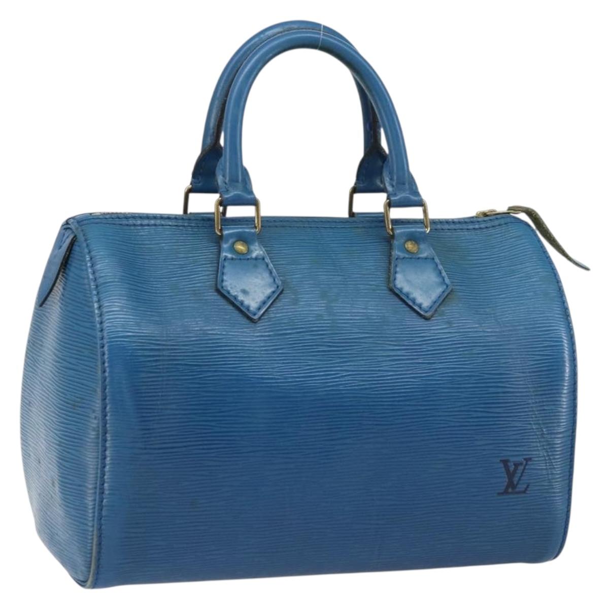 LOUIS VUITTON Epi Speedy 25 Hand Bag Toledo Blue M43015 LV Auth 160825