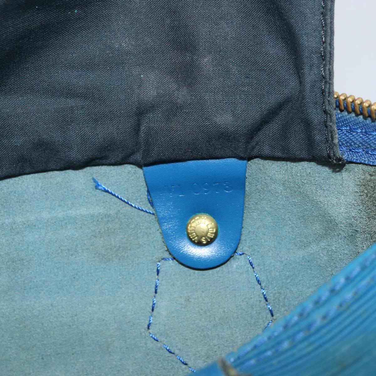 LOUIS VUITTON Epi Speedy 25 Hand Bag Toledo Blue M43015 LV Auth 160825