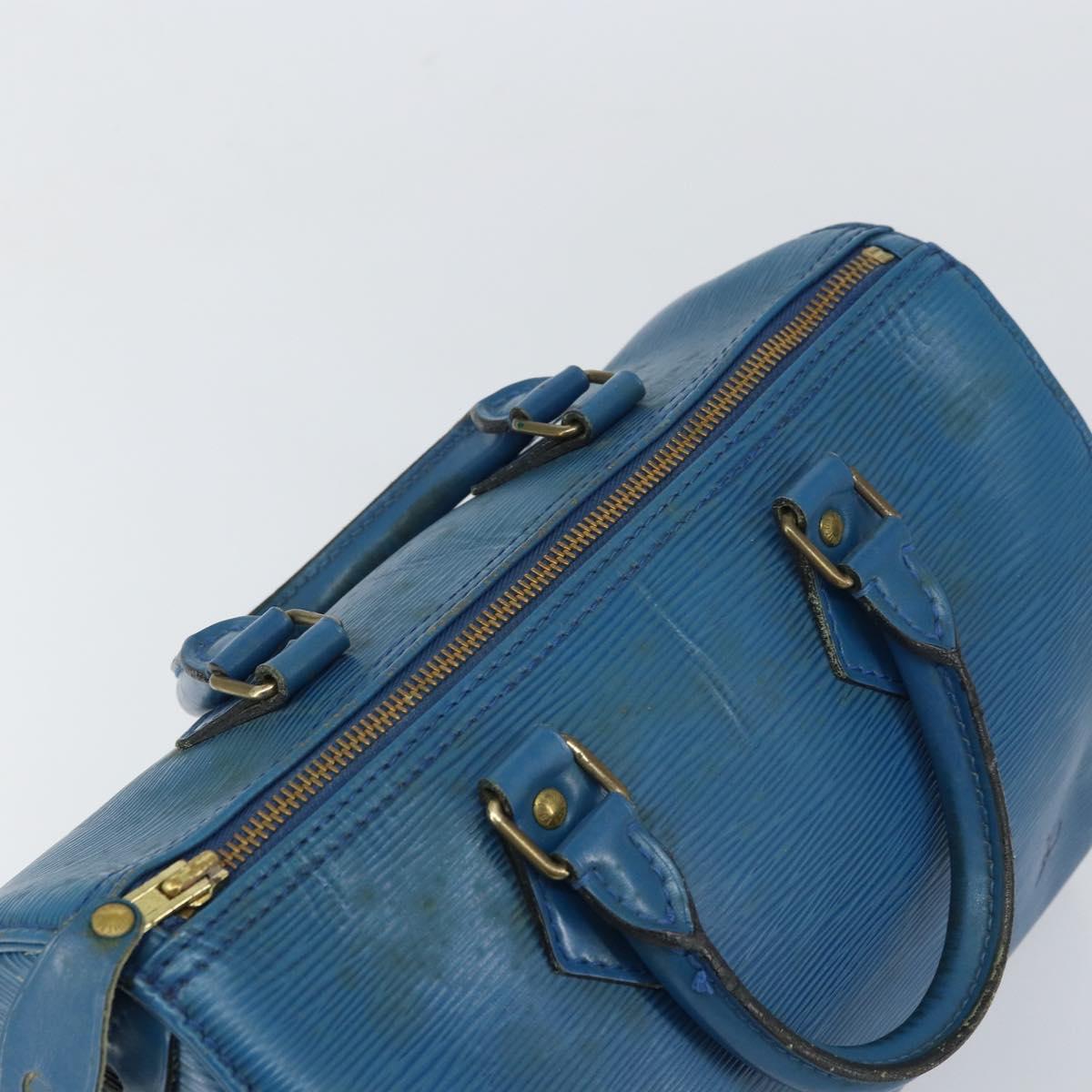 LOUIS VUITTON Epi Speedy 25 Hand Bag Toledo Blue M43015 LV Auth 160825