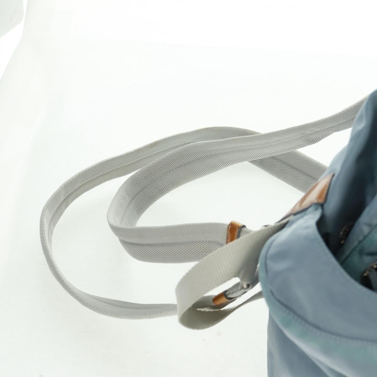 PRADA Backpack Nylon Light Blue Silver Auth 160827