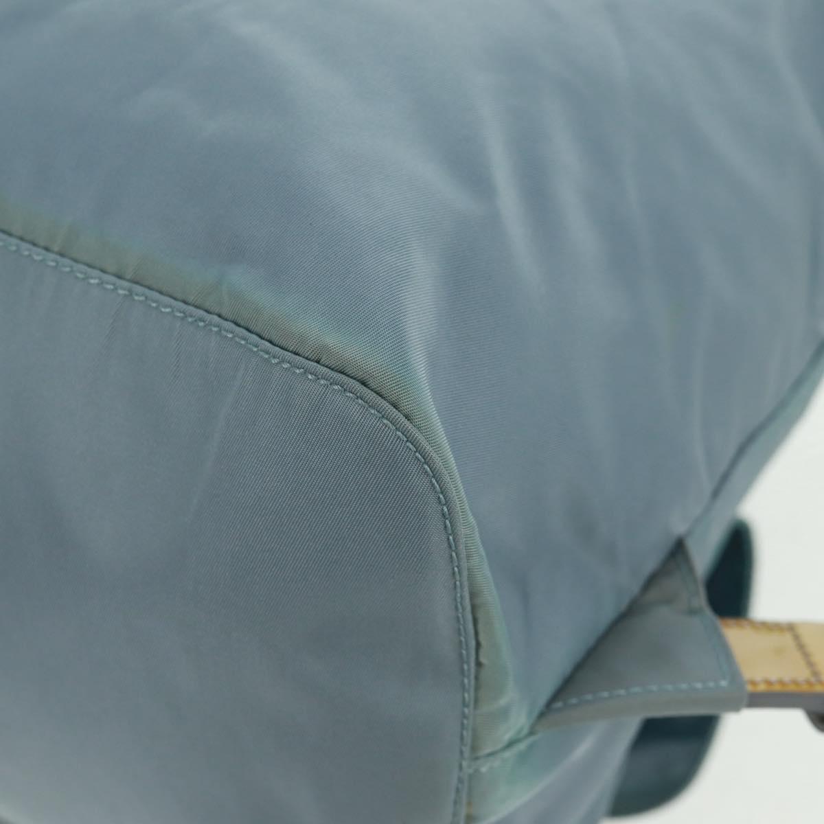 PRADA Backpack Nylon Light Blue Silver Auth 160827
