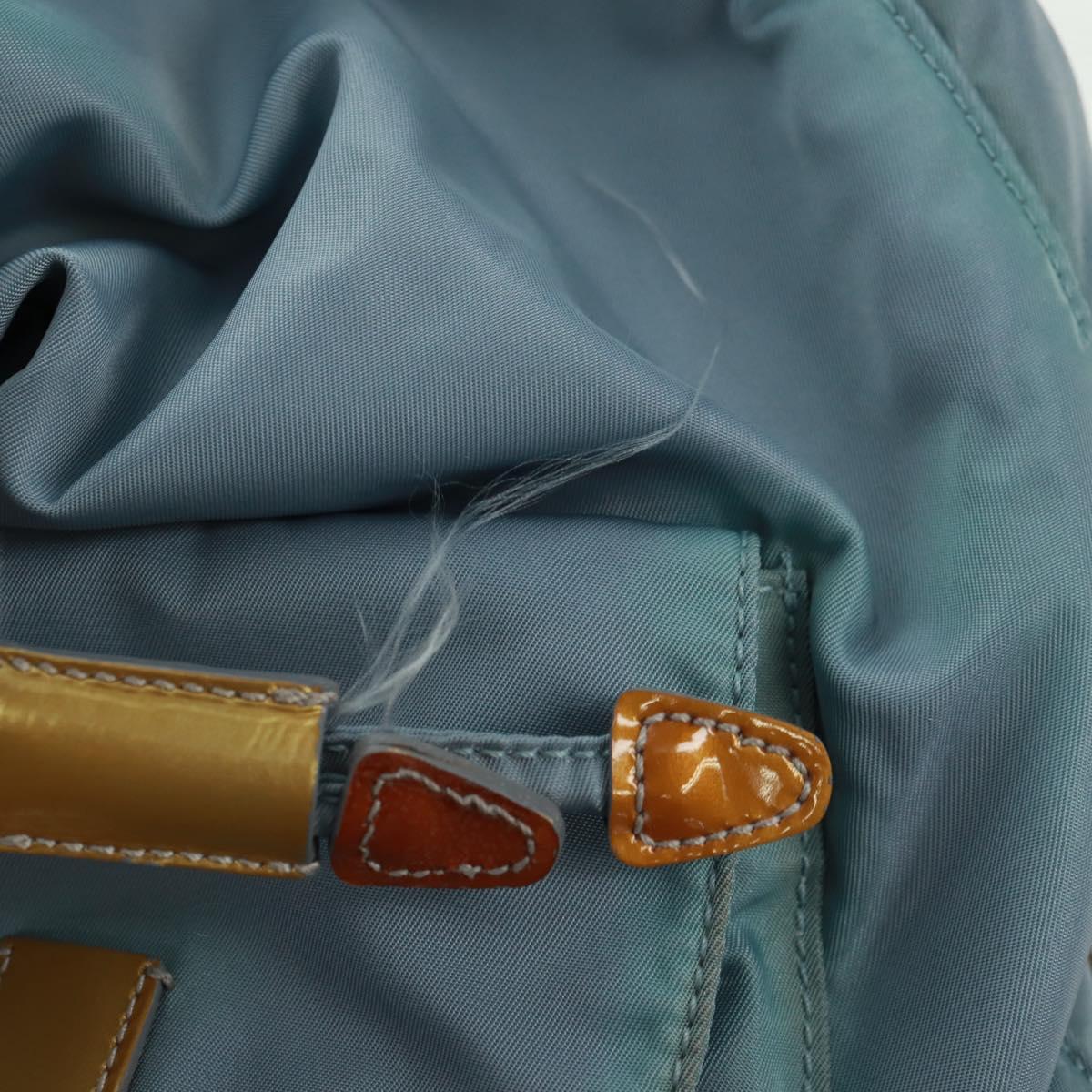 PRADA Backpack Nylon Light Blue Silver Auth 160827