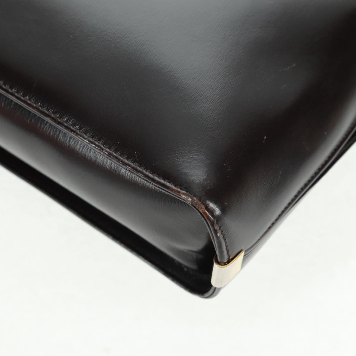 Christian Dior Hand Bag Calf Skin 2way Black Gold Auth 160831