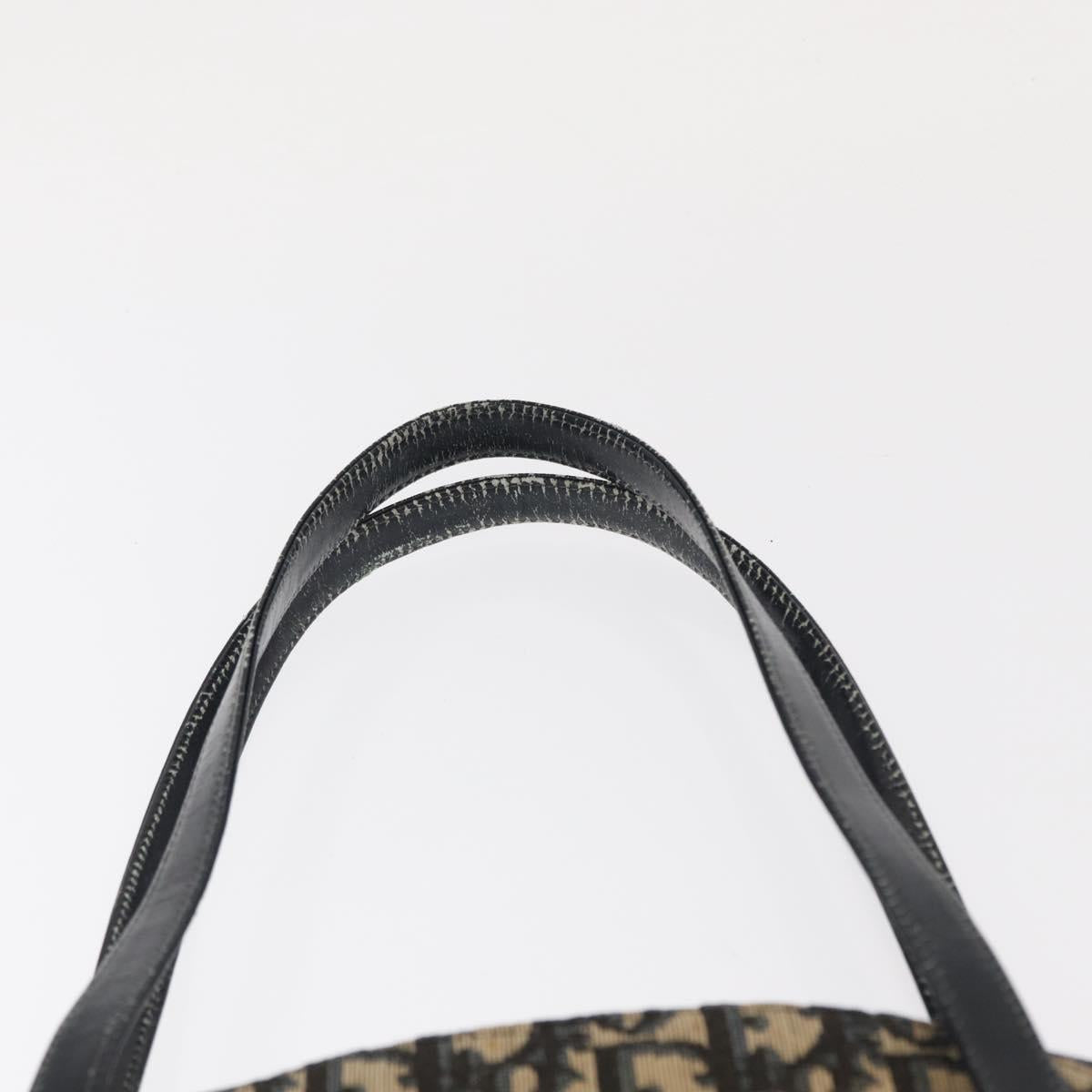 Christian Dior Trotter Canvas Hand Bag Navy Gold Auth 160843