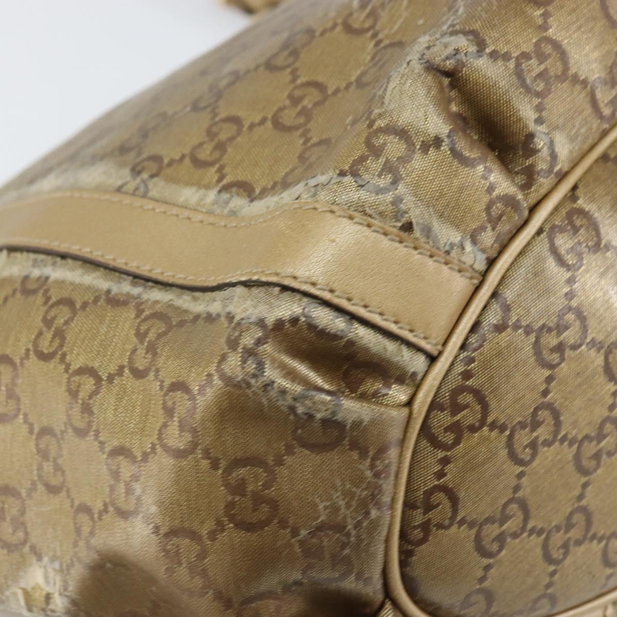 GUCCI GG Crystal Abbey Tote Bag Gold 211982 Auth 160848