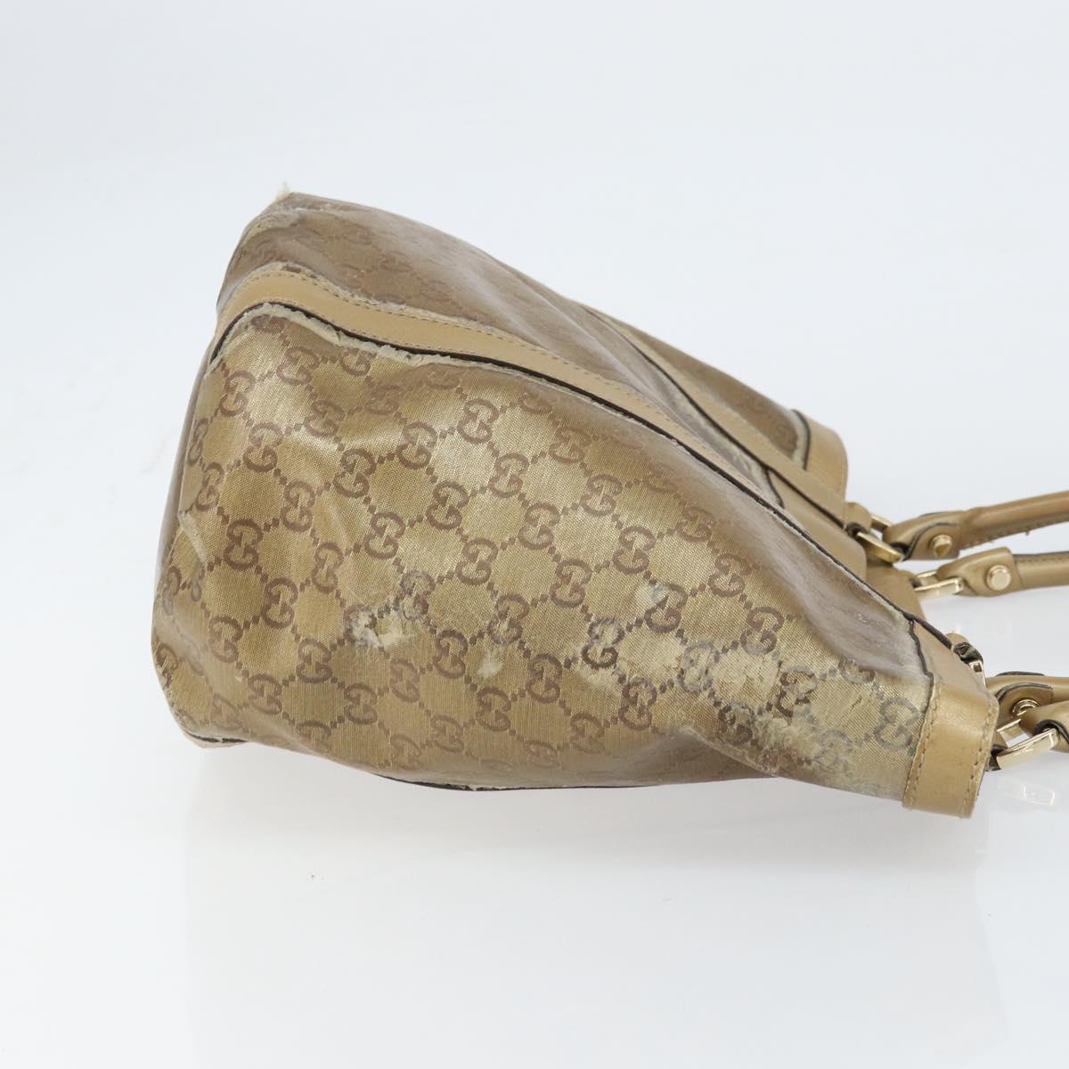 GUCCI GG Crystal Abbey Tote Bag Gold 211982 Auth 160848