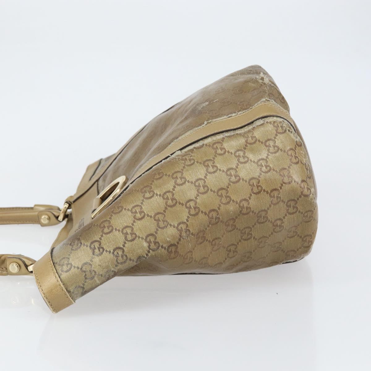 GUCCI GG Crystal Abbey Tote Bag Gold 211982 Auth 160848
