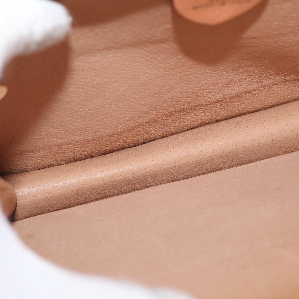 CELINE Macadam Canvas Hand Bag PVC Leather Brown Gold Auth 160851