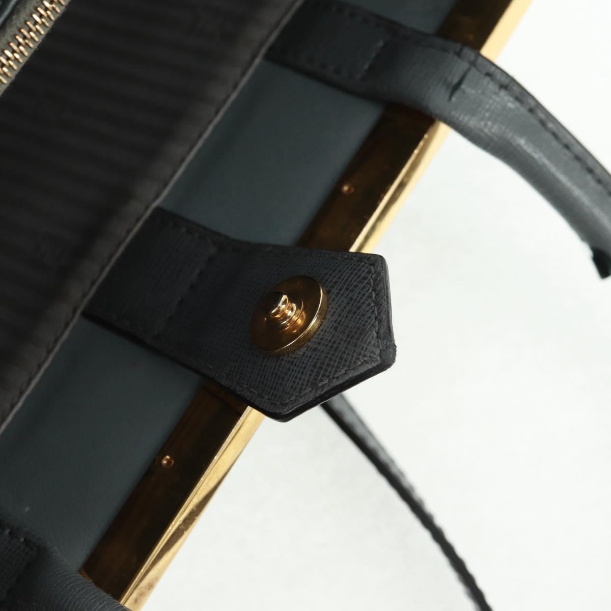 FENDI To joule Hand Bag Leather 2way Gray Gold Auth 160854