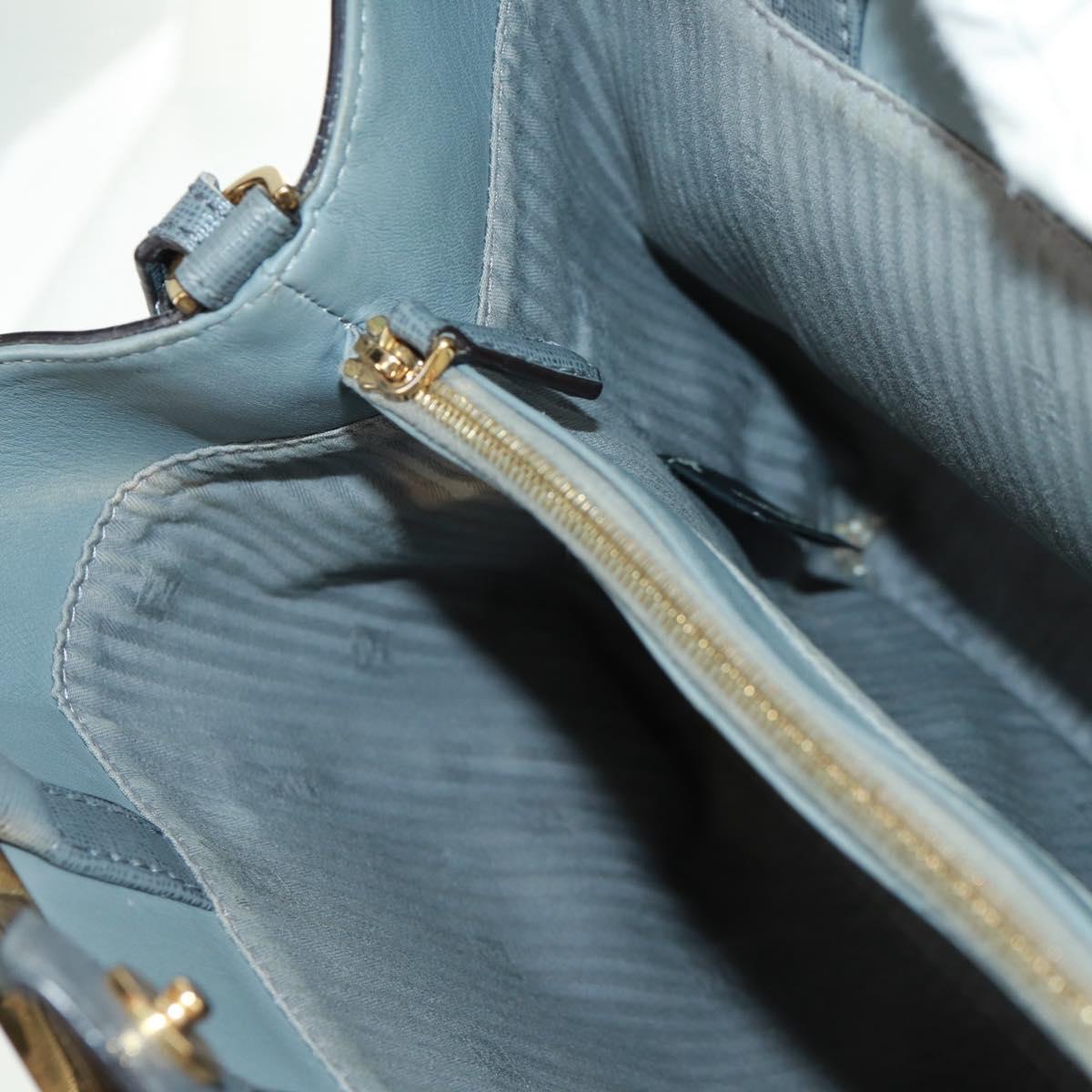 FENDI To joule Hand Bag Leather 2way Gray Gold Auth 160854