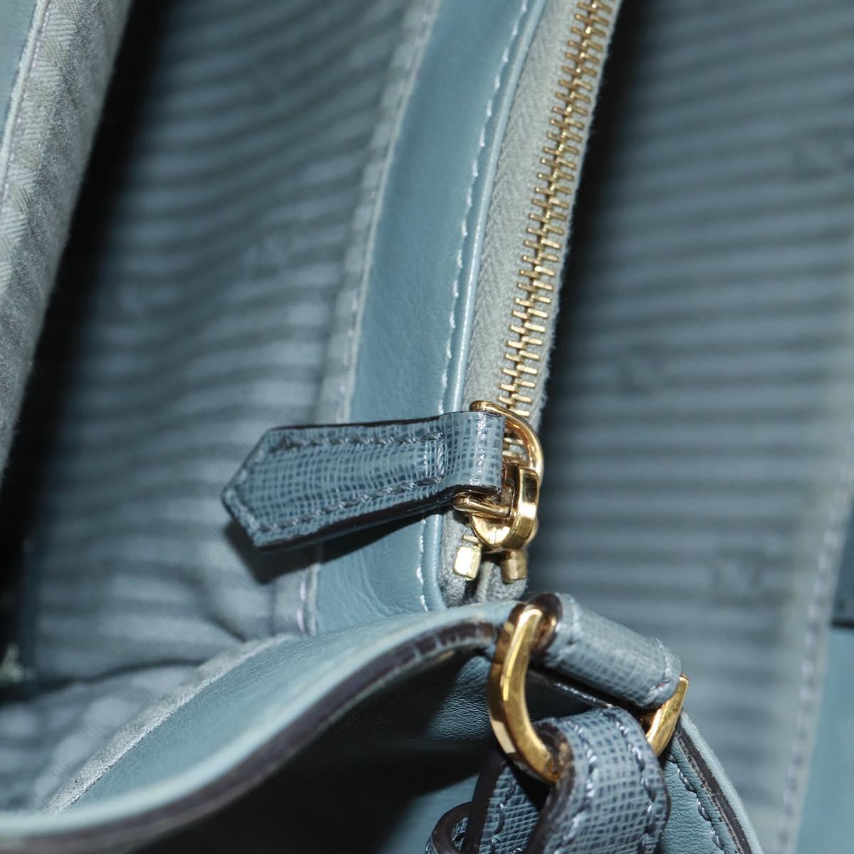 FENDI To joule Hand Bag Leather 2way Gray Gold Auth 160854