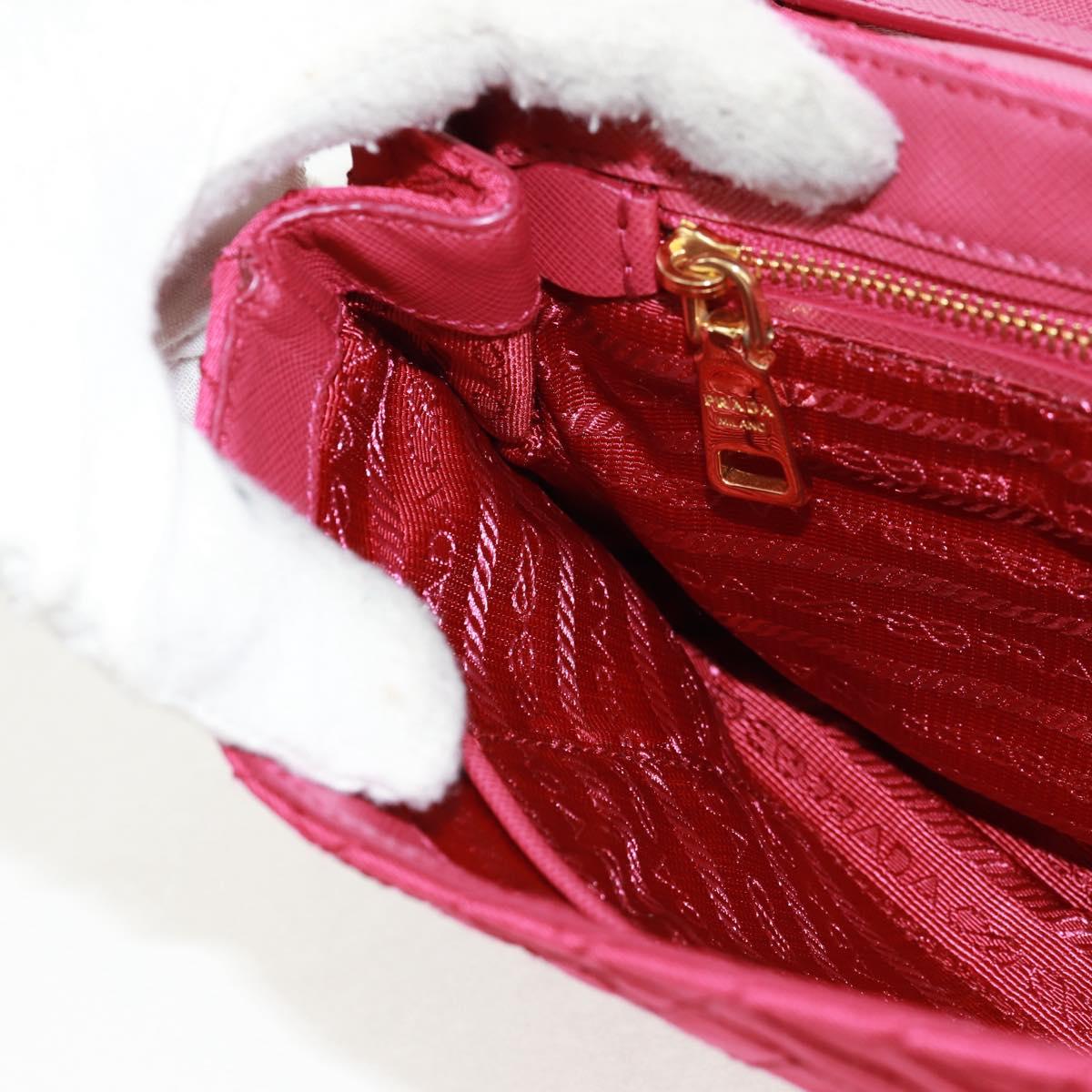 PRADA Chain Shoulder Bag Nylon Pink Gold Auth 160856V