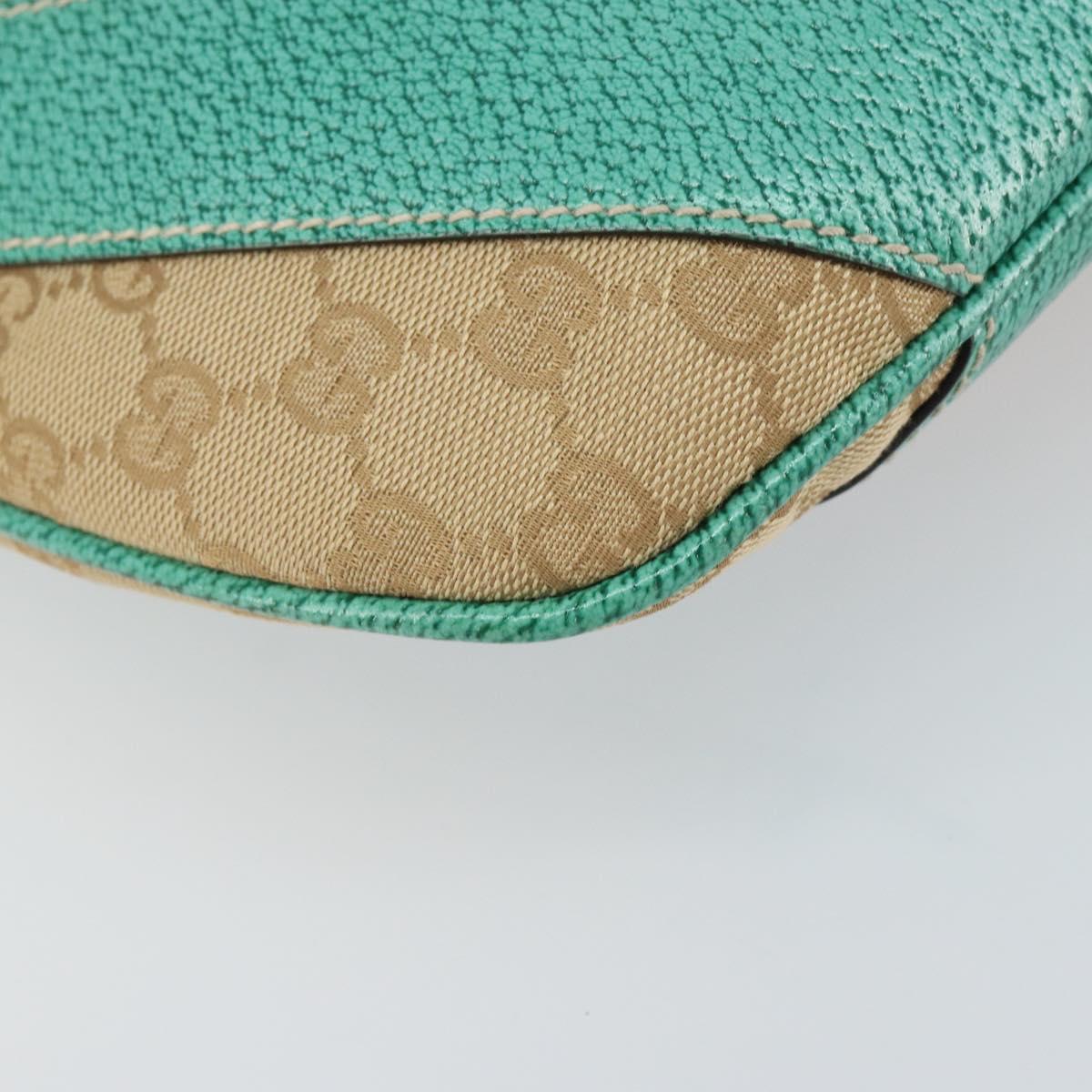 GUCCI GG Canvas Shoulder Bag Beige Silver 124357 Auth 160861V