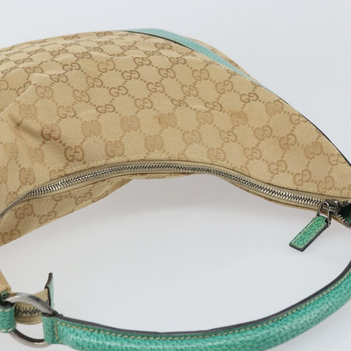 GUCCI GG Canvas Shoulder Bag Beige Silver 124357 Auth 160861V