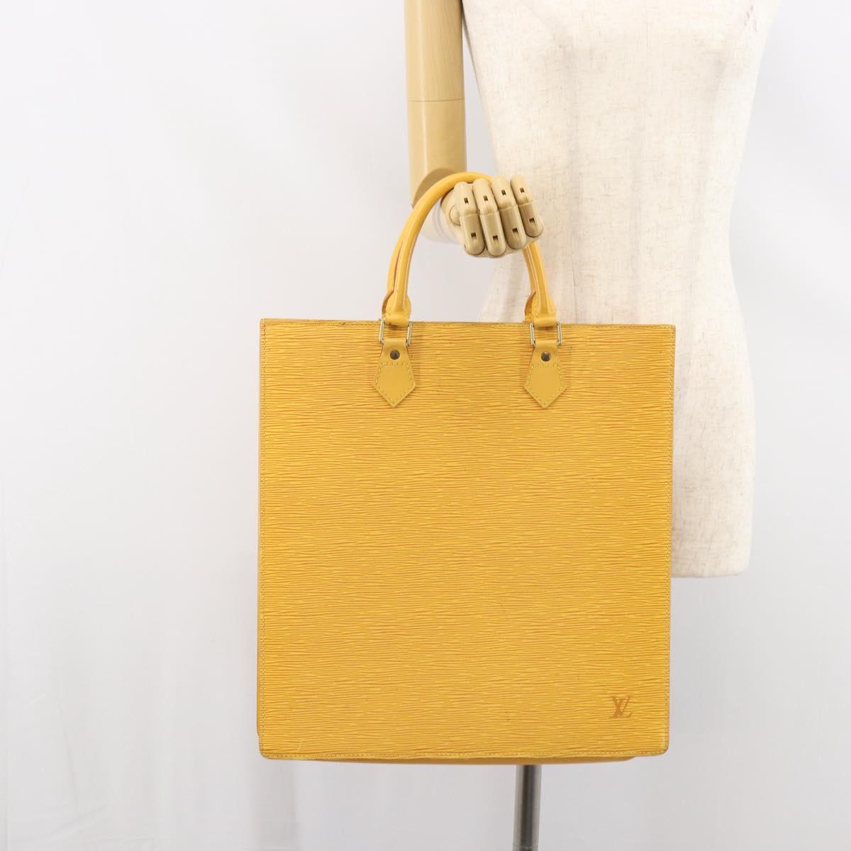 LOUIS VUITTON Epi Sac Plat Hand Bag Yellow M52079 LV Auth 160870