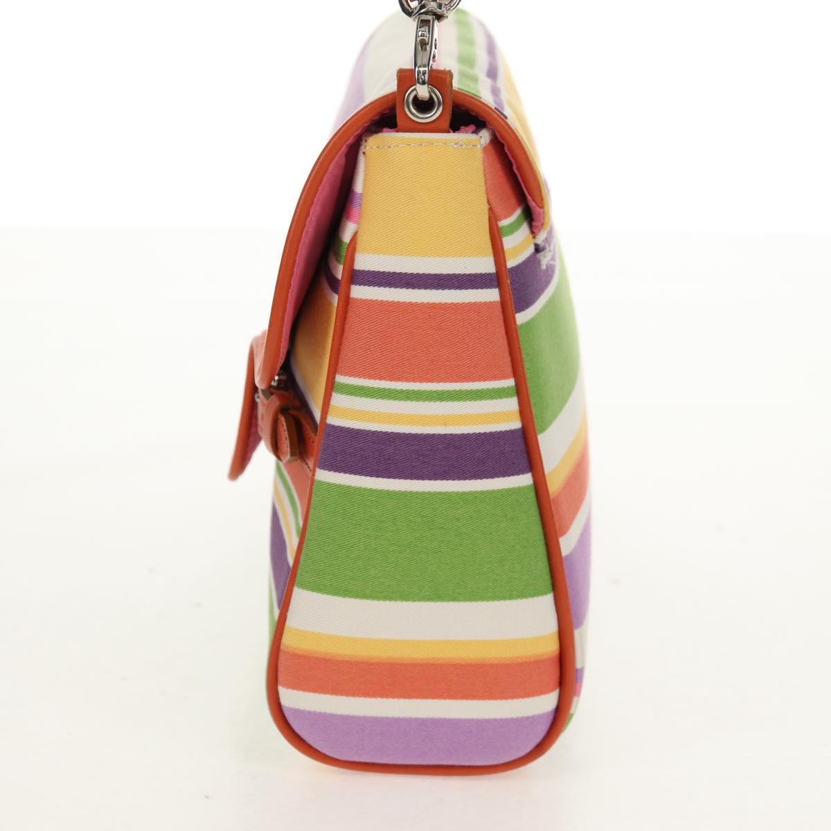 BURBERRY Shoulder Bag Canvas Multicolor Silver Auth 160873V