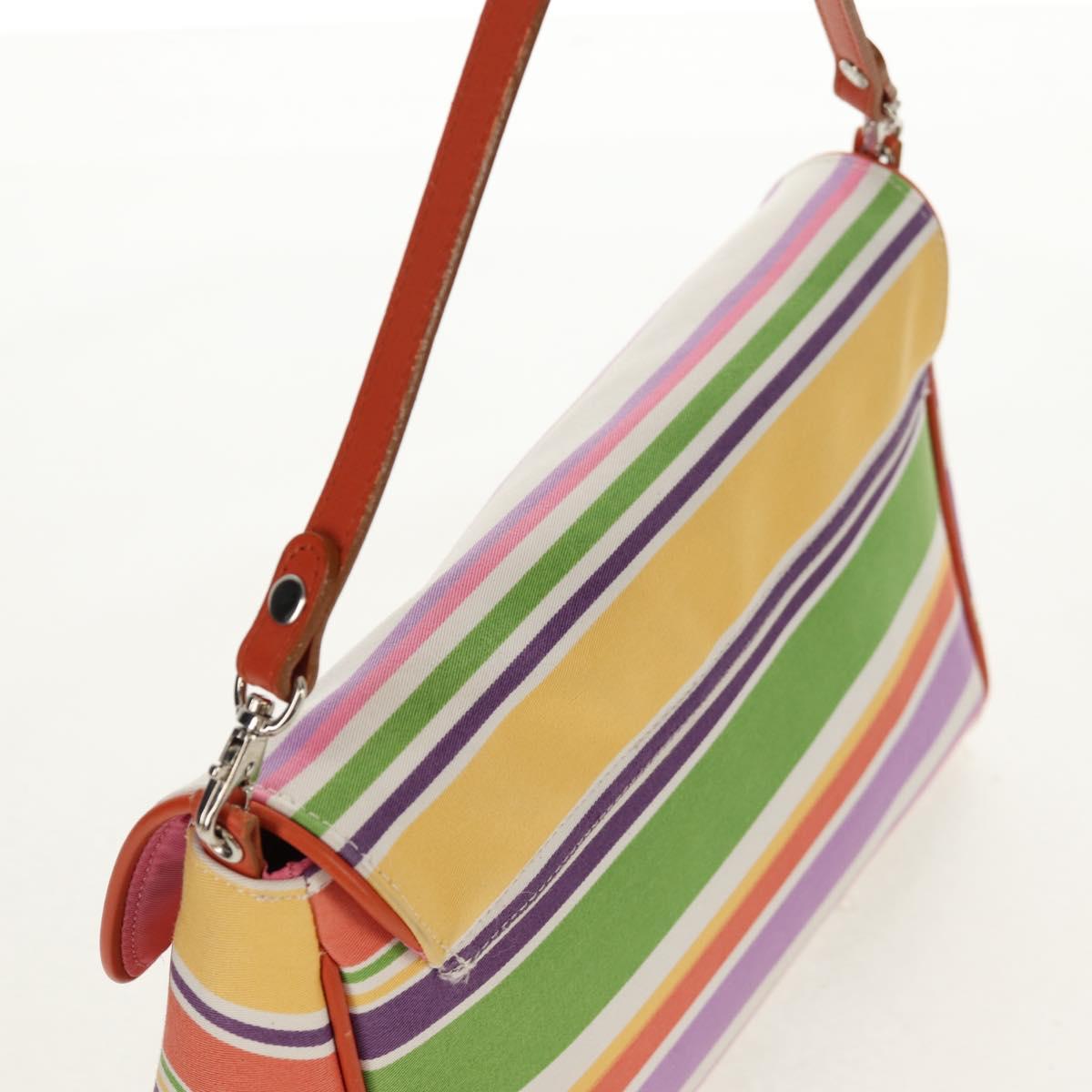 BURBERRY Shoulder Bag Canvas Multicolor Silver Auth 160873V