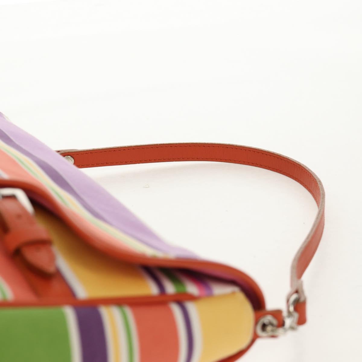 BURBERRY Shoulder Bag Canvas Multicolor Silver Auth 160873V