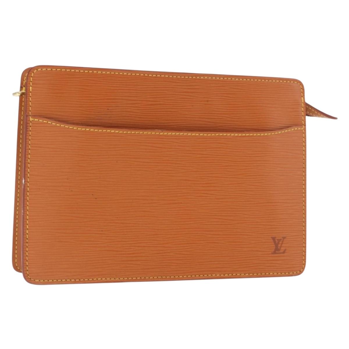 LOUIS VUITTON Epi Pochette Homme Bag Brown Zipangu Gold M52528 LV Auth 160876