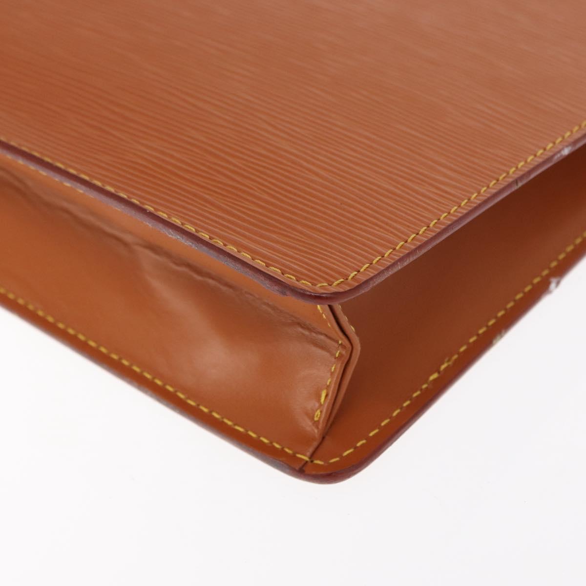 LOUIS VUITTON Epi Pochette Homme Bag Brown Zipangu Gold M52528 LV Auth 160876