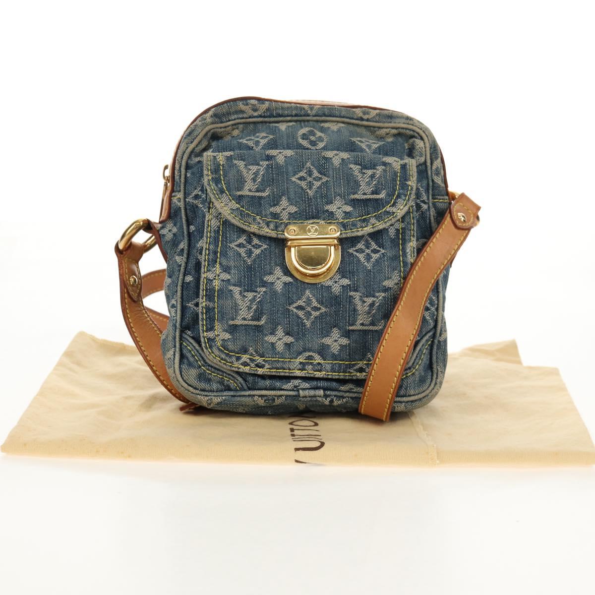 LOUIS VUITTON Monogram Denim Camera Bag Shoulder Bag Blue M95348 LV Auth 160880V
