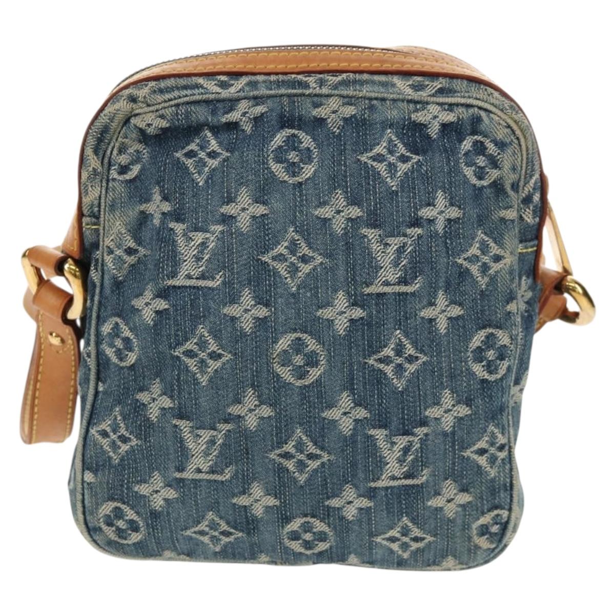 LOUIS VUITTON Monogram Denim Camera Bag Shoulder Bag Blue M95348 LV Auth 160880V