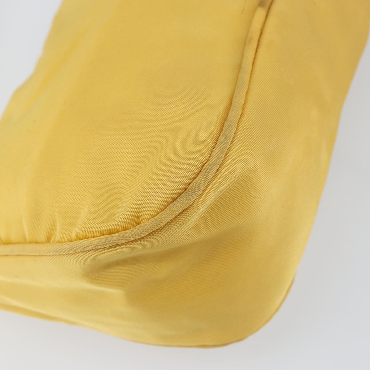 PRADA Accessory Pouch Nylon Yellow Auth 160881
