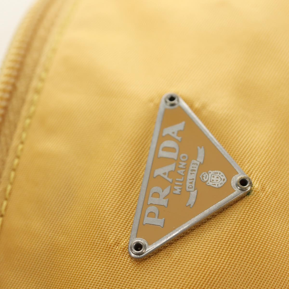 PRADA Accessory Pouch Nylon Yellow Auth 160881