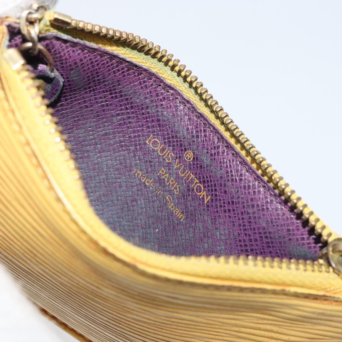 LOUIS VUITTON Epi Pochette Cles Coin Purse Yellow M63809 LV Auth 160898