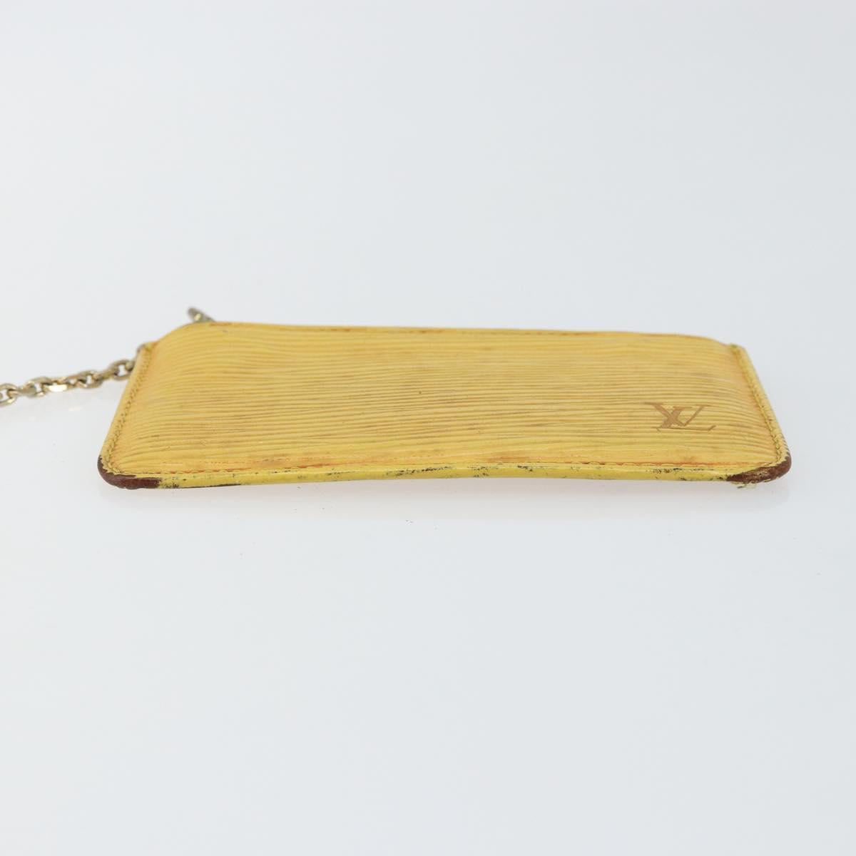 LOUIS VUITTON Epi Pochette Cles Coin Purse Yellow M63809 LV Auth 160898
