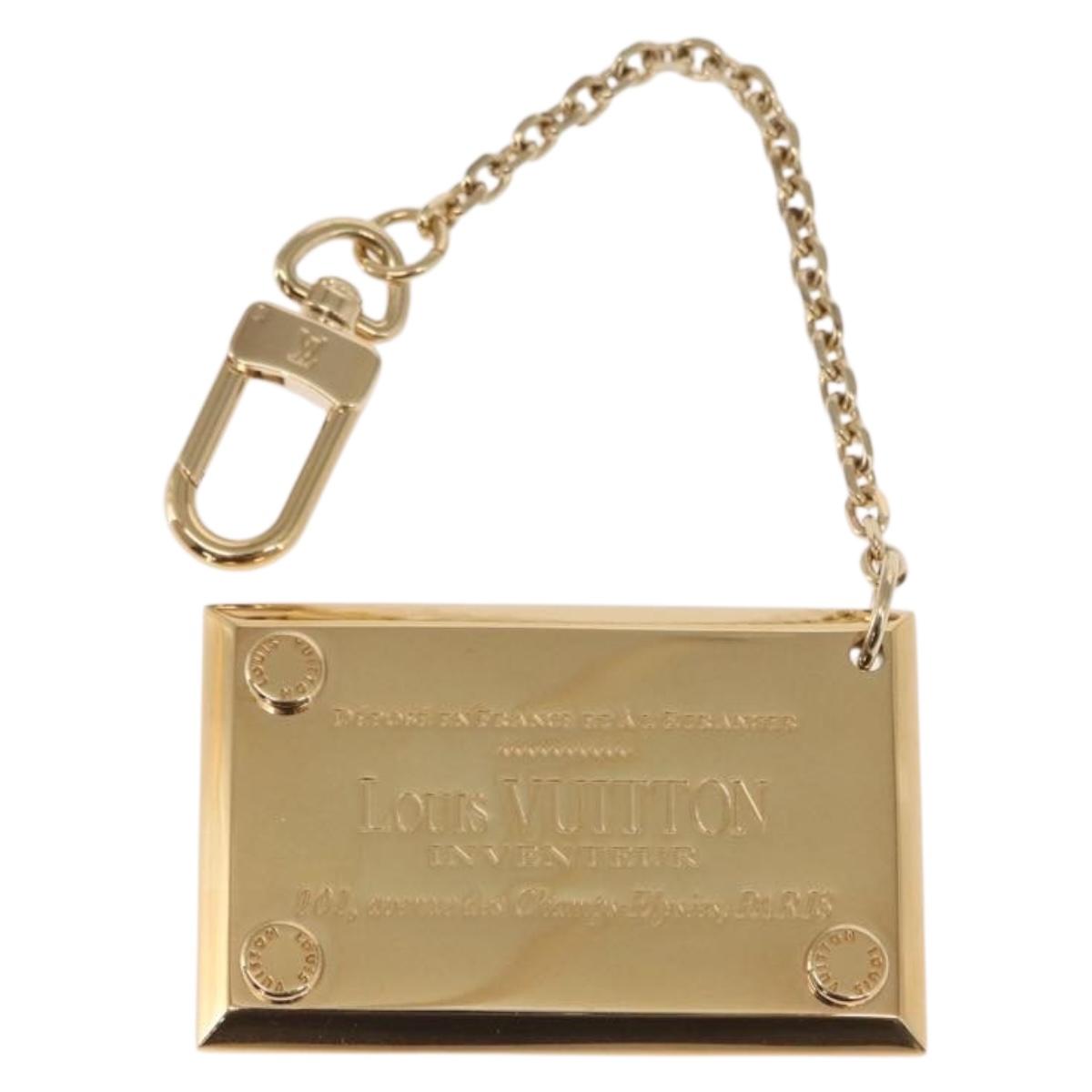 LOUIS VUITTON Porte Cles Aventur Plate Charm metal Gold Tone M95280 Auth 160900V