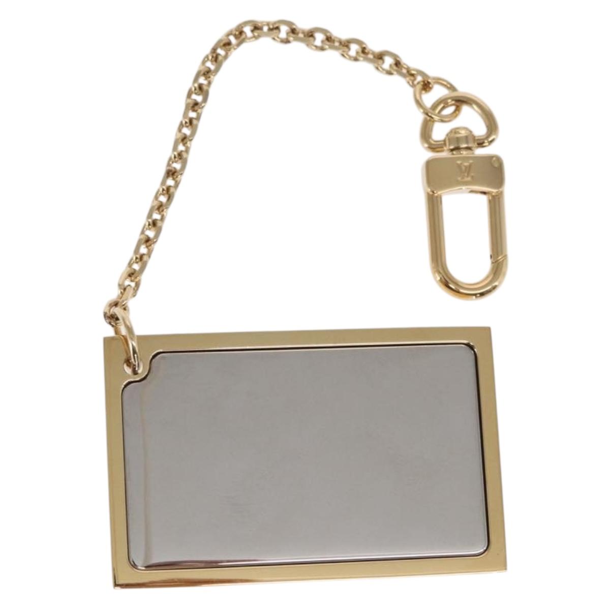 LOUIS VUITTON Porte Cles Aventur Plate Charm metal Gold Tone M95280 Auth 160900V