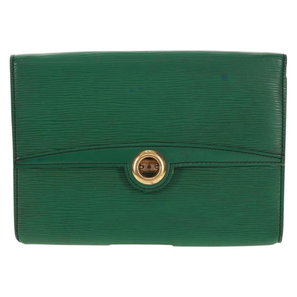 LOUIS VUITTON Monogram Epi Clutch Bag 2 Set Green LV Auth 160906