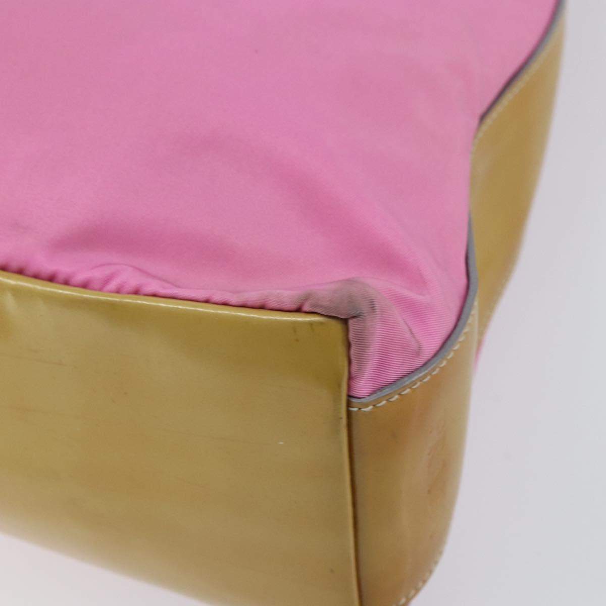 PRADA Shoulder Bag Nylon Pink Silver Auth 160914