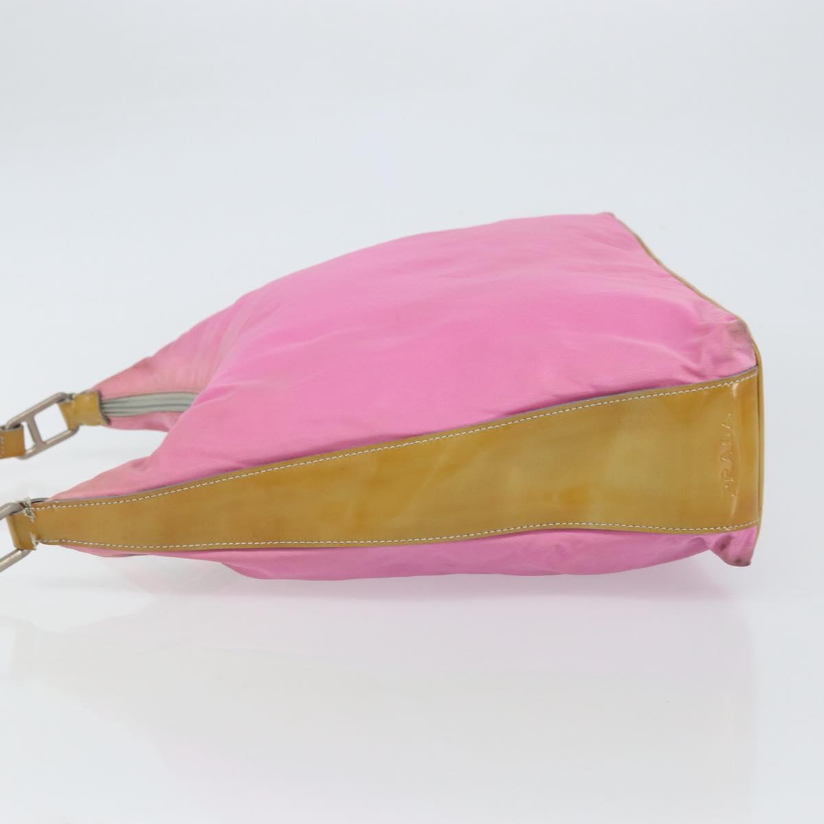 PRADA Shoulder Bag Nylon Pink Silver Auth 160914