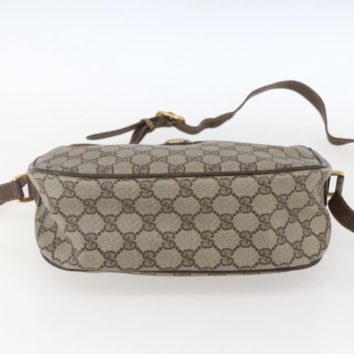 GUCCI GG Supreme Web Sherry Line Shoulder Bag PVC Beige 89 02 077 Auth 160926