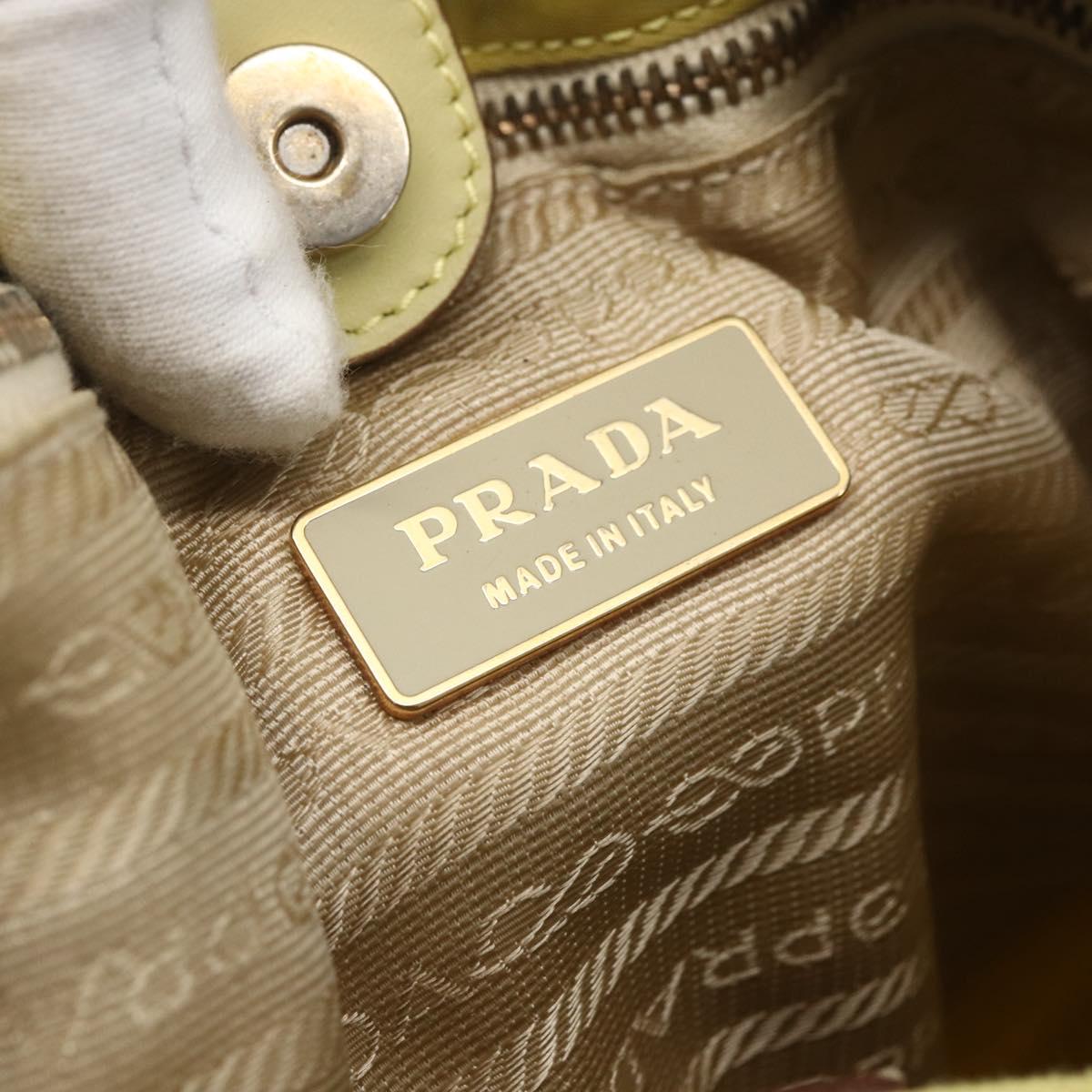 PRADA Tote Bag Nylon Yellow Gold Auth 160930