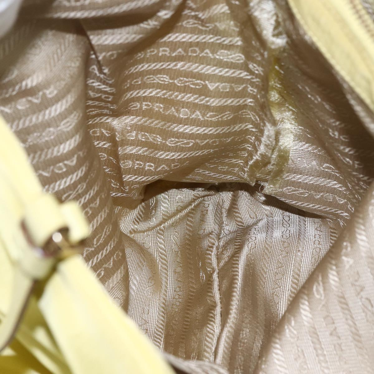 PRADA Tote Bag Nylon Yellow Gold Auth 160930
