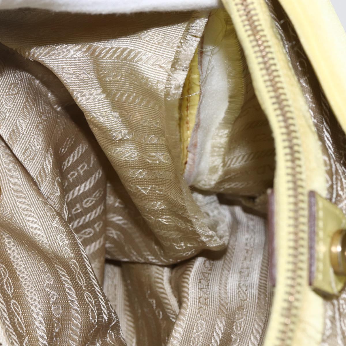 PRADA Tote Bag Nylon Yellow Gold Auth 160930