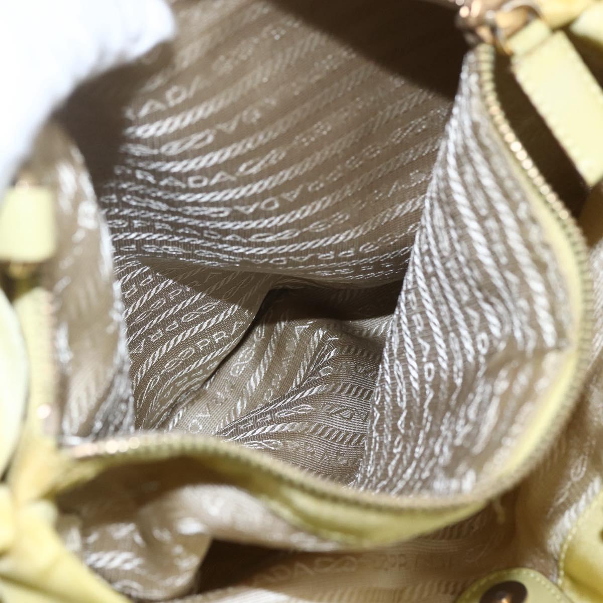 PRADA Tote Bag Nylon Yellow Gold Auth 160930