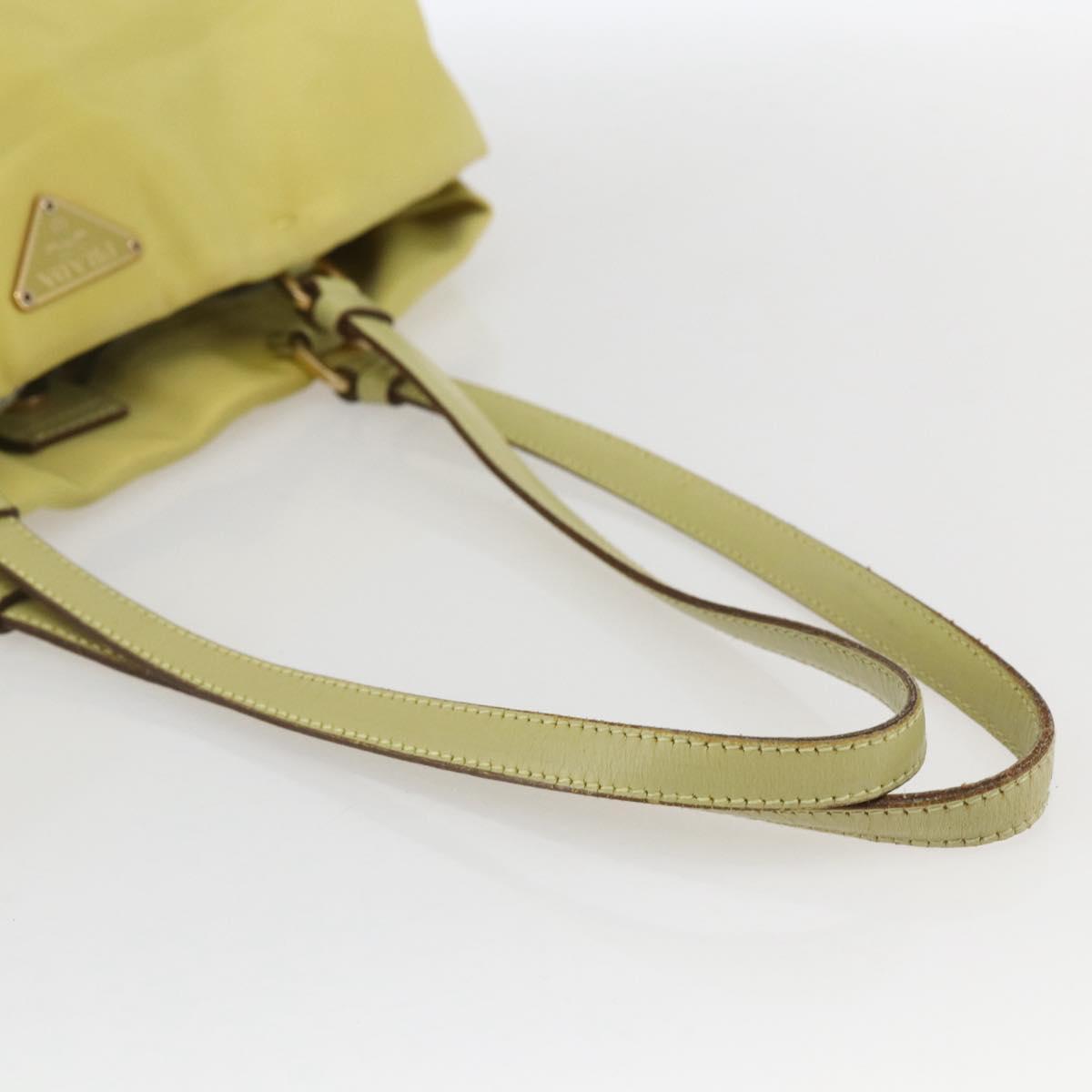 PRADA Tote Bag Nylon Yellow Gold Auth 160930