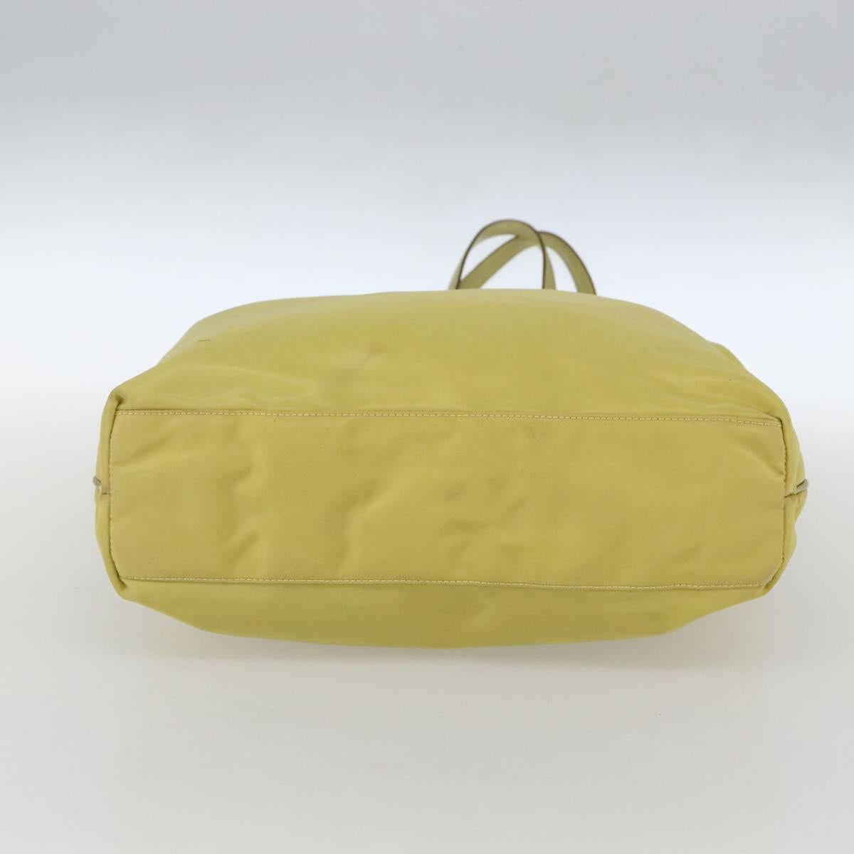 PRADA Tote Bag Nylon Yellow Gold Auth 160930