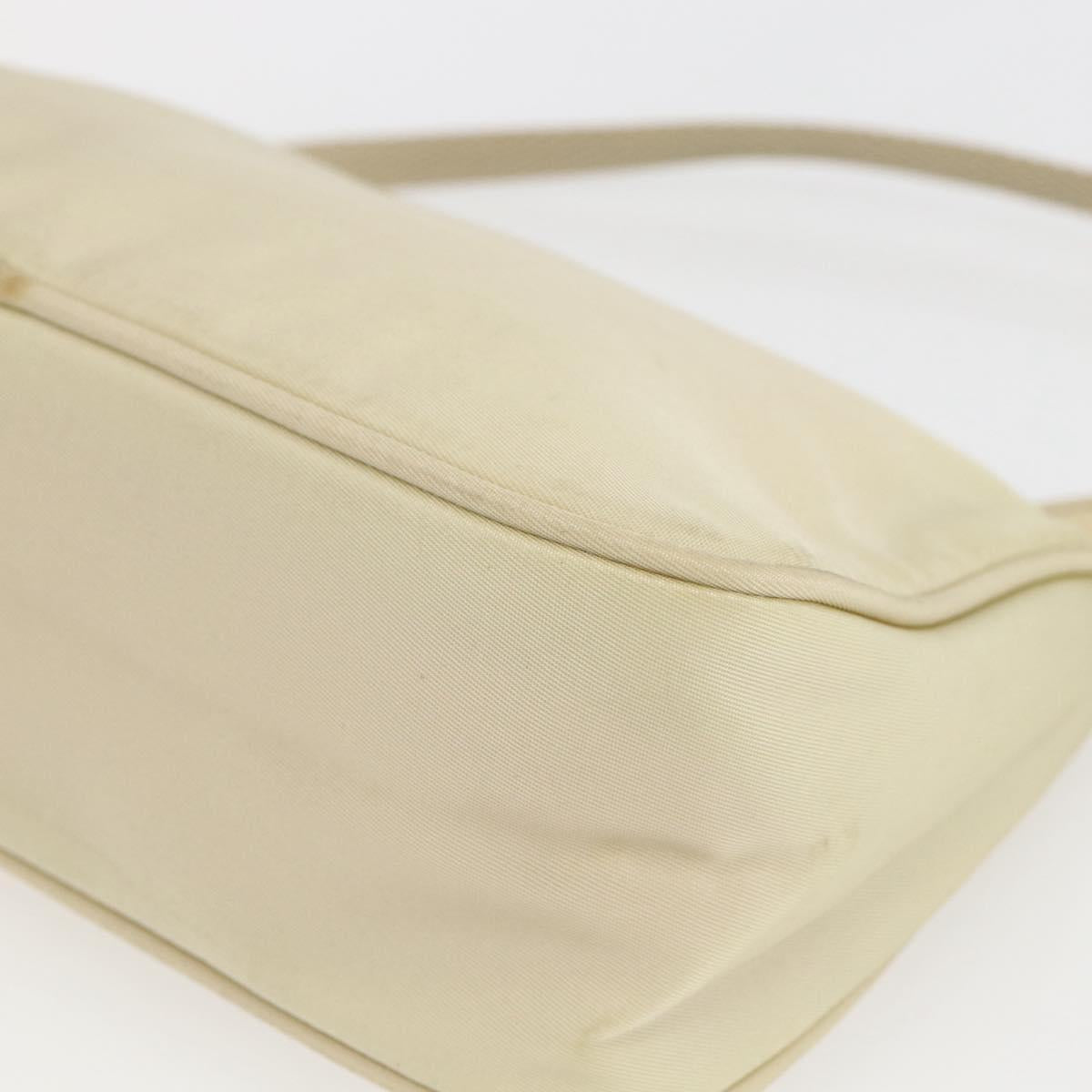 PRADA Accessory Pouch Nylon Ivory Silver Auth 160936