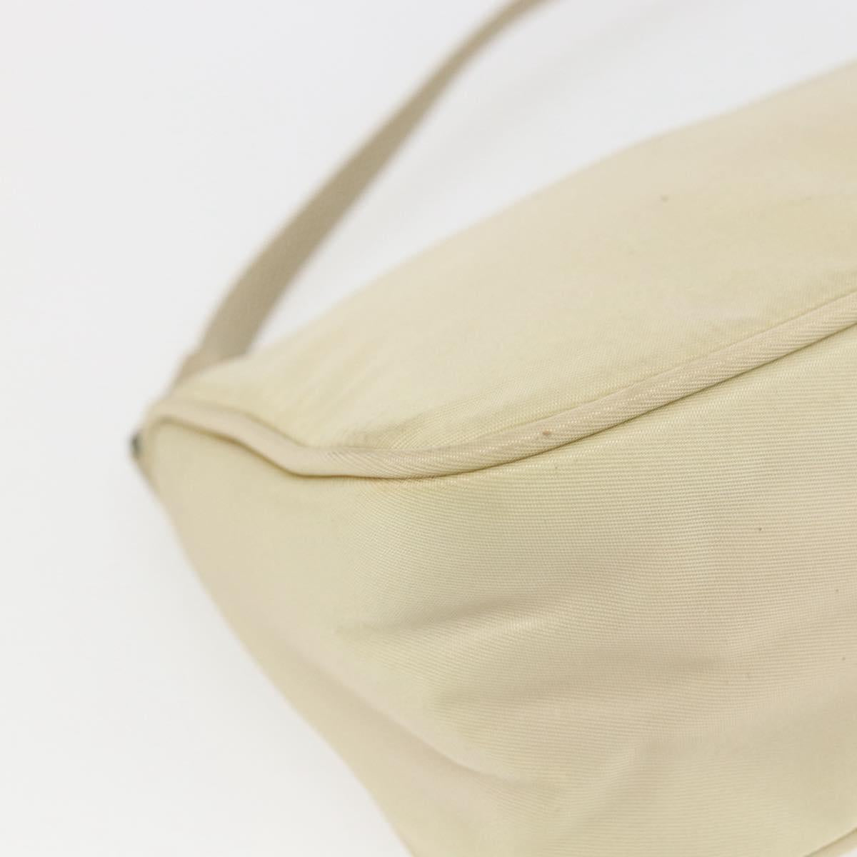 PRADA Accessory Pouch Nylon Ivory Silver Auth 160936